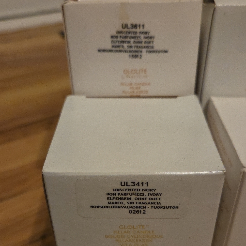 PartyLite Ivory Unscented Glolite Pillar Candles (Set of 4) - Picture 2 of 6